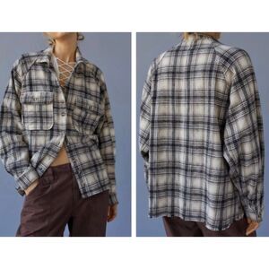 Urban Outfitters BDG Caleb Sporty plaid flannel button front shacket